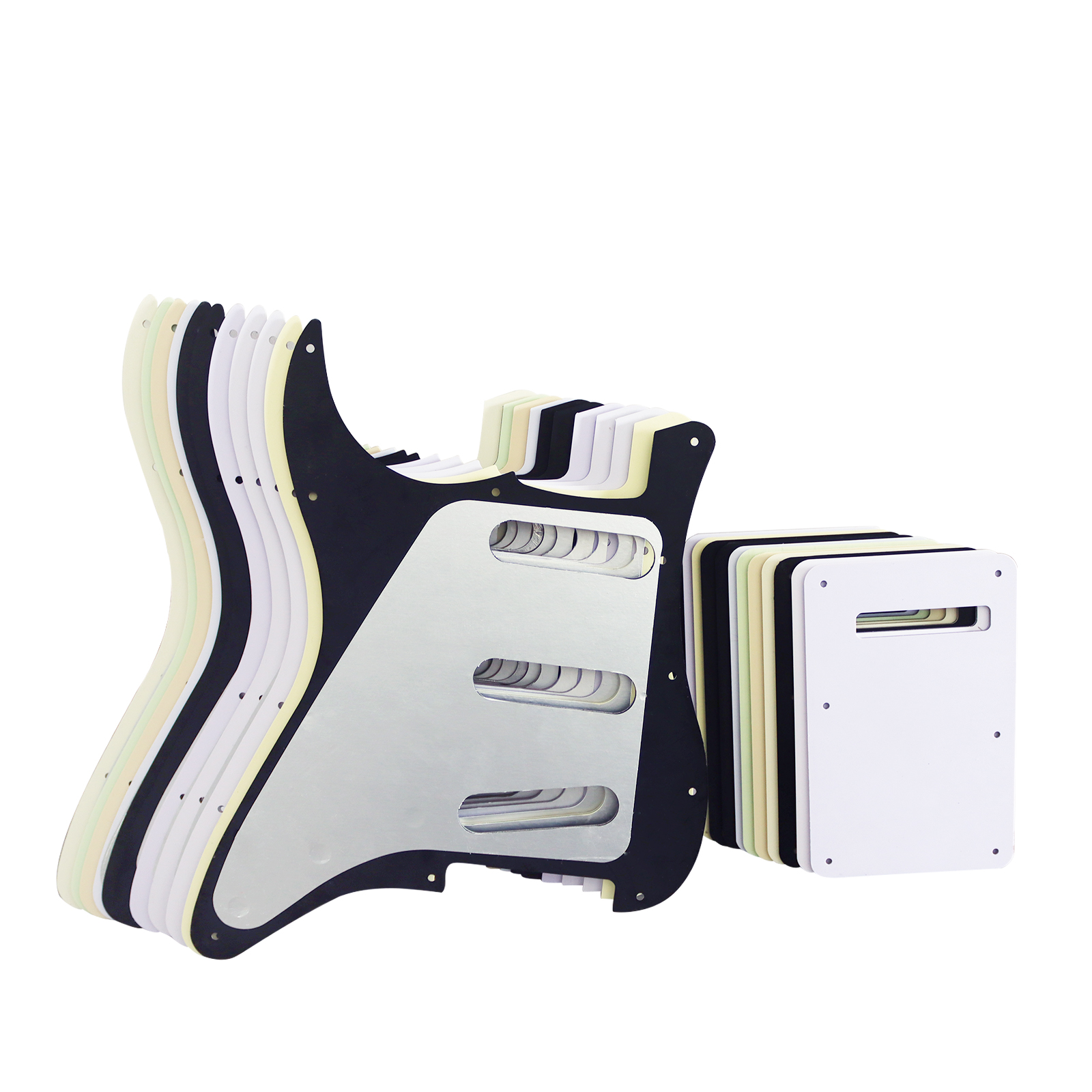 AliExpress Phrilam SSS 11-Hole Strat Pickguard, 3-Ply Scratch Plate with Aluminum Foil Shielding - Fits American/Mexican St, view 5