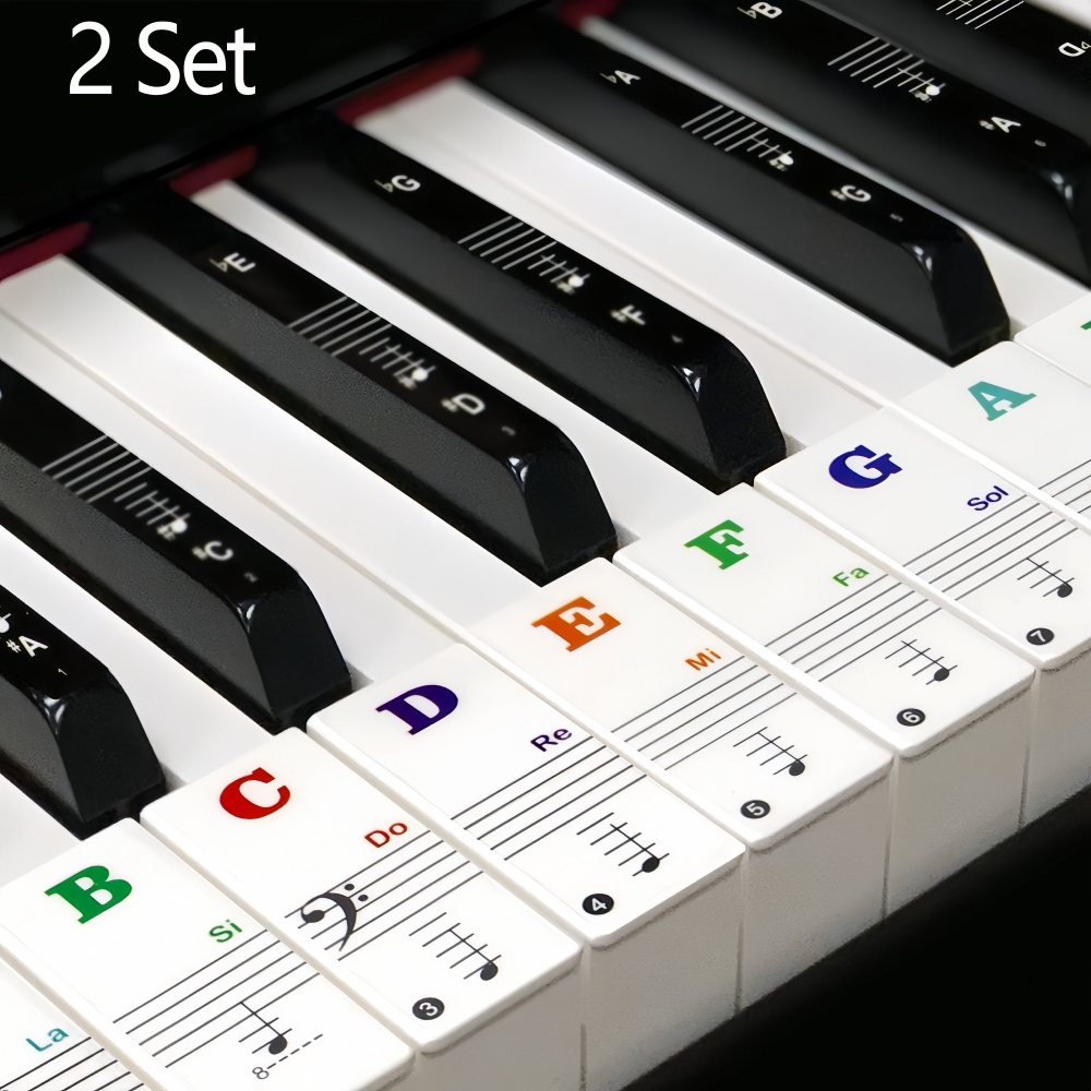 AliExpress Piano Keyboard Stickers 88/61/54/49 Keys with Removable Colored Note Labels Beginner Letter Piano Stickers