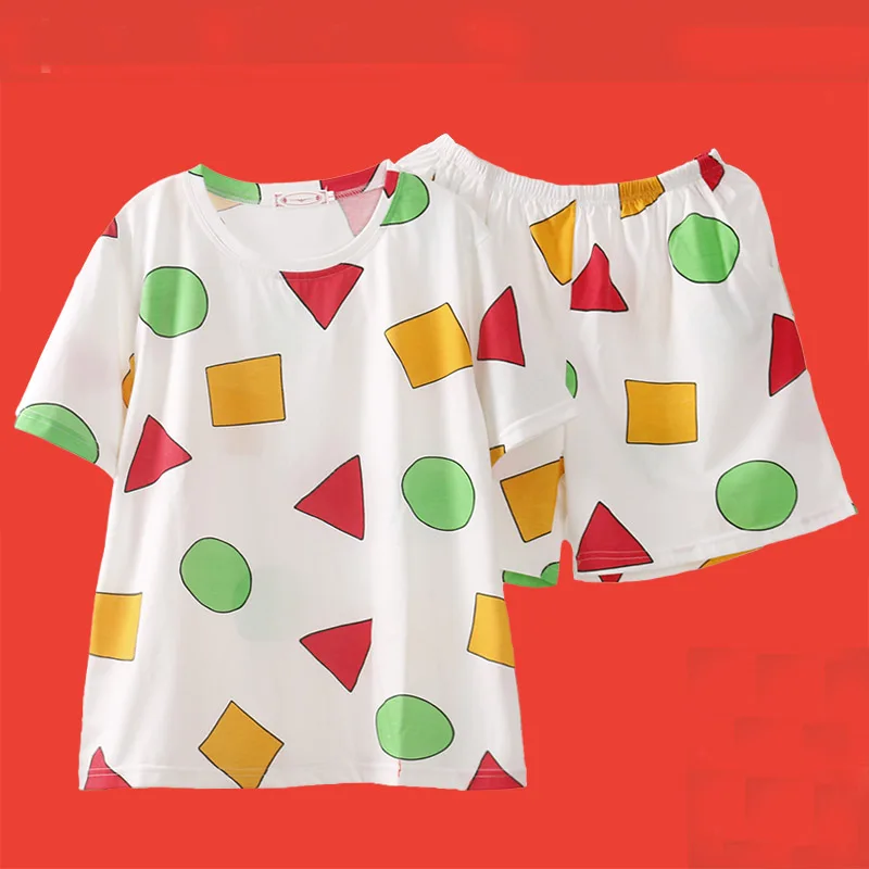 AliExpress Pijama Sin Chan Man Pajama Sinchan Cotton Summer Short Sets Japanese Pajamas for Couples Man and Woman Sleepwear 2021, view 4