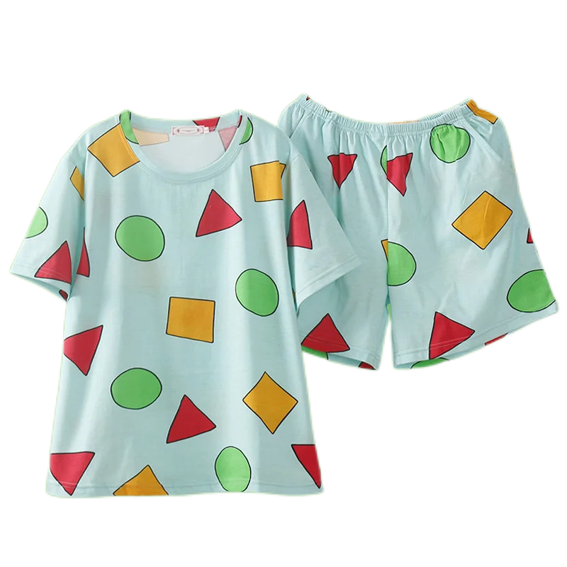AliExpress Pijama Sin Chan Man Pajama Sinchan Cotton Summer Short Sets Japanese Pajamas for Couples Man and Woman Sleepwear 2021, view 5
