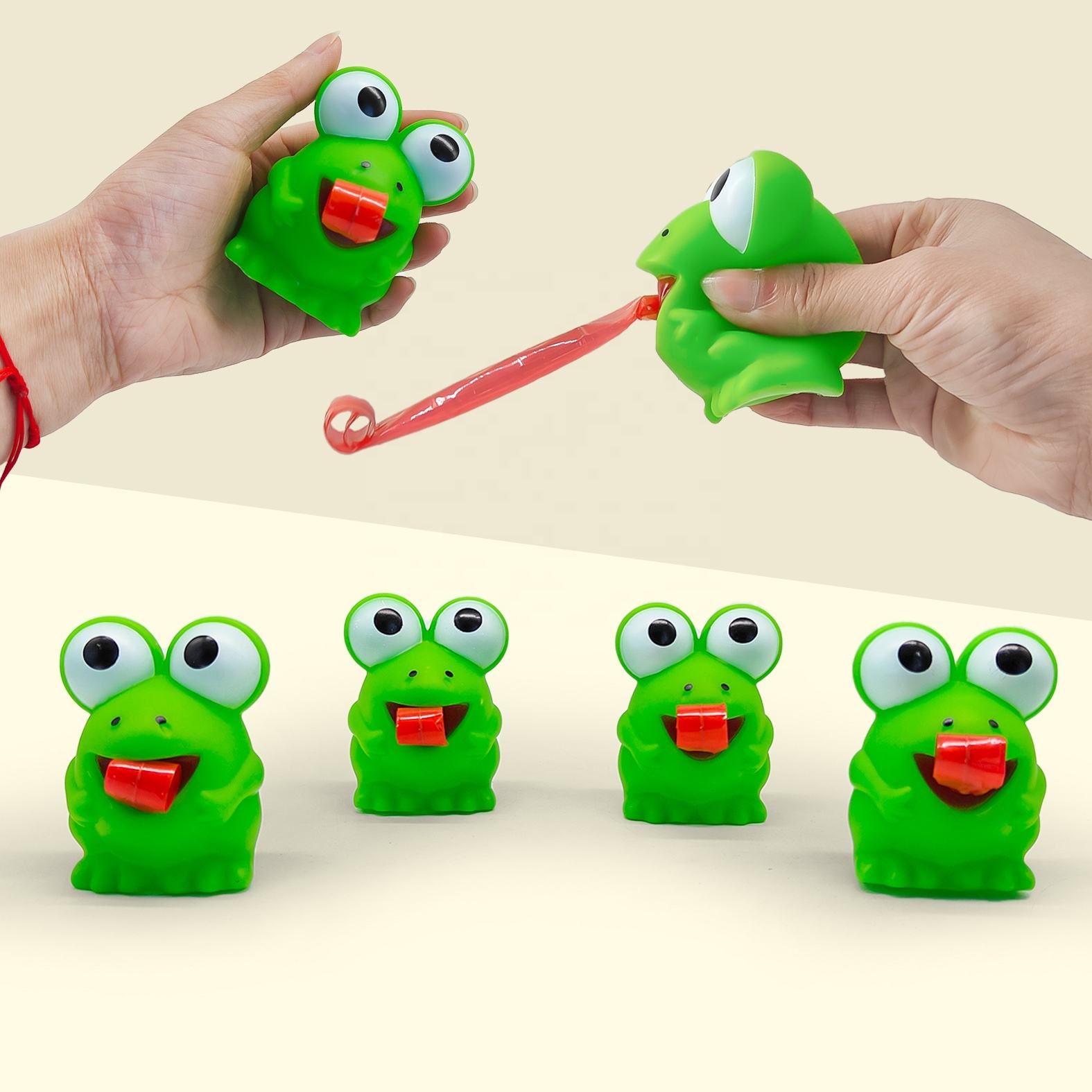 AliExpress Pinch Frog Dinosaur Sticking Tongue Out Relieve Stress Toy Funny Children Creative Decompression Fidget Toy Christmas Party Gift, view 3