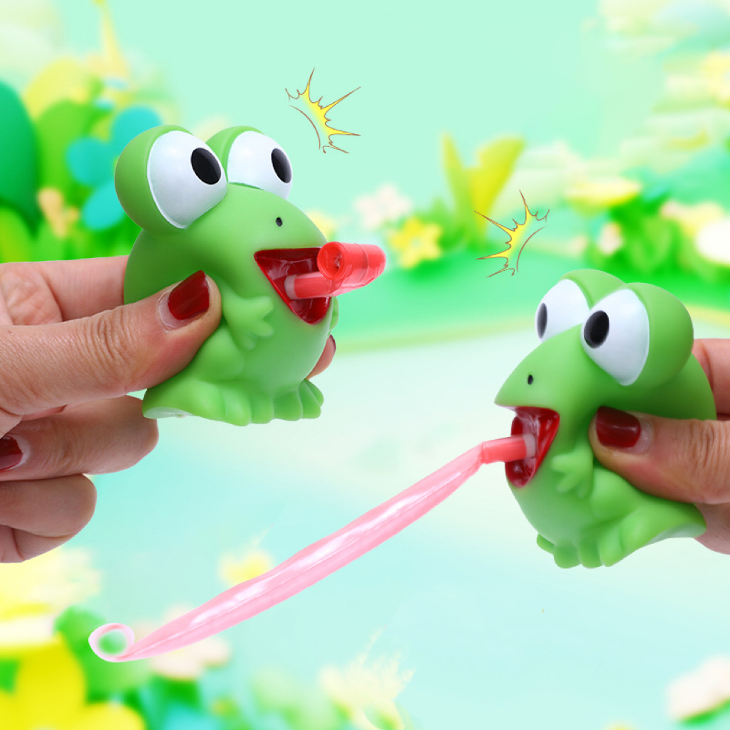 AliExpress Pinch Frog Dinosaur Sticking Tongue Out Relieve Stress Toy Funny Children Creative Decompression Fidget Toy Christmas Party Gift, view 4