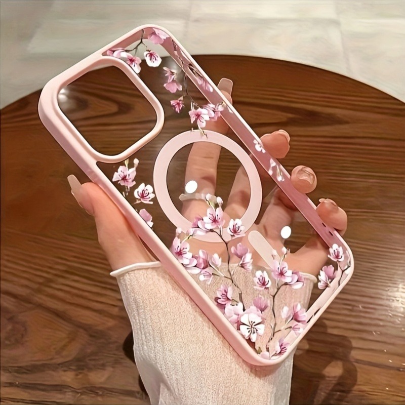 AliExpress Pink Cherry Floral Magnetic iPhone Case