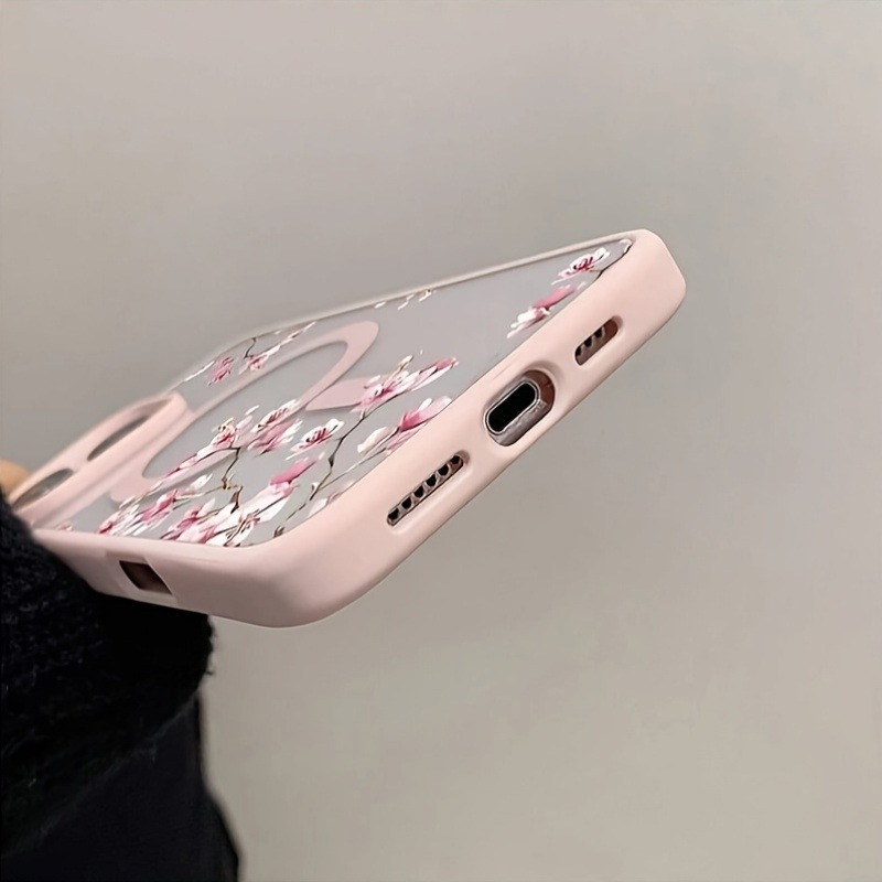 AliExpress Pink Cherry Floral Magnetic iPhone Case, view 5