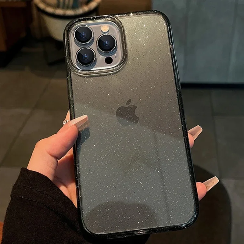 AliExpress Pink Glitter Bling Clear Soft Case for IPhone 17 Air 16 15 14 13 12 11 Pro Max Plus 17Pro 16Pro 16e I Phone Women Fundas Cover, view 3