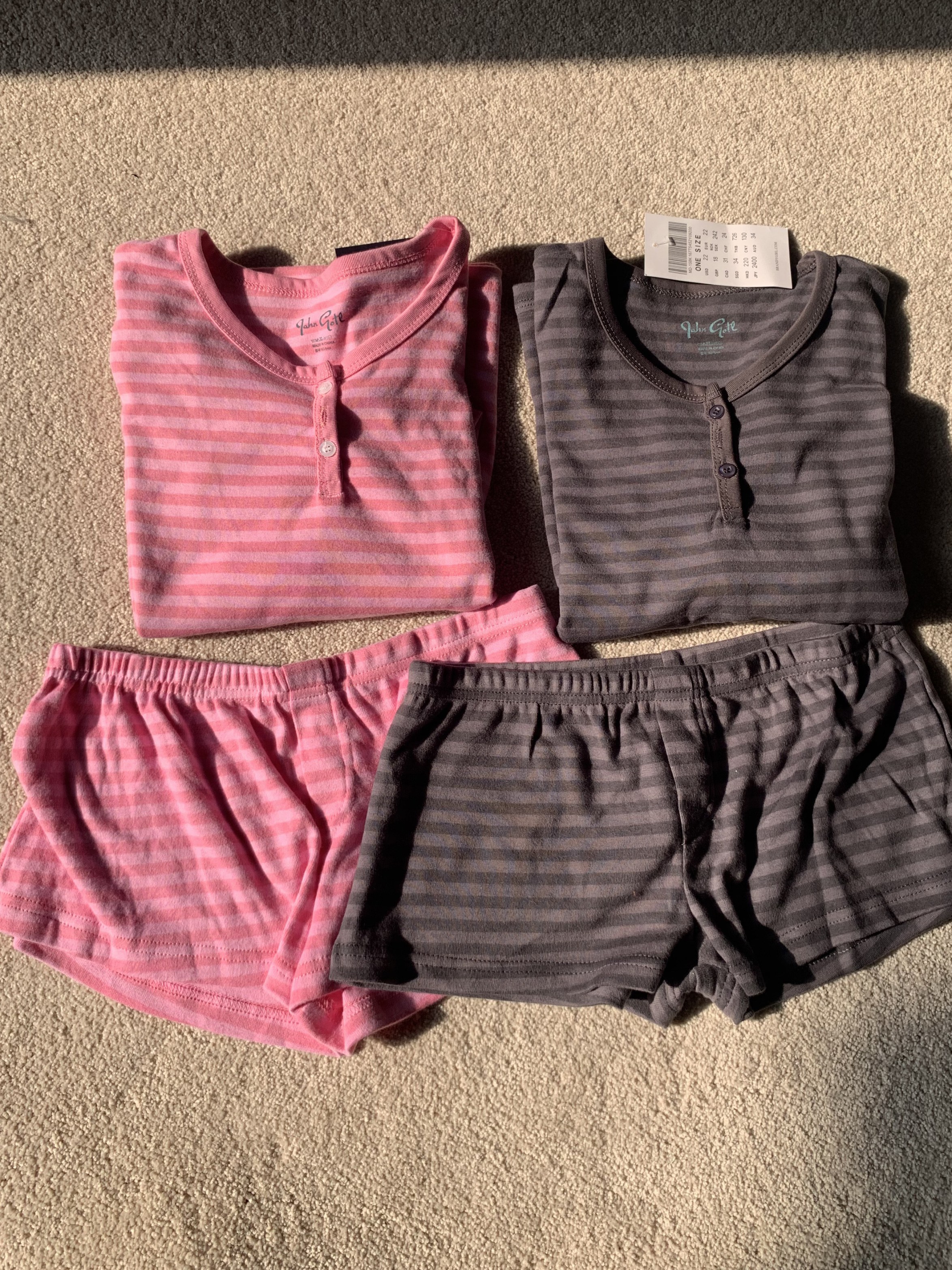 AliExpress Pink Striped Long Sleeve T-shirt Shorts Set Woman Buttons Slim Tees+Elastic Straight Short Pant Cotton Home Pajama 2 Piece Sets, view 2