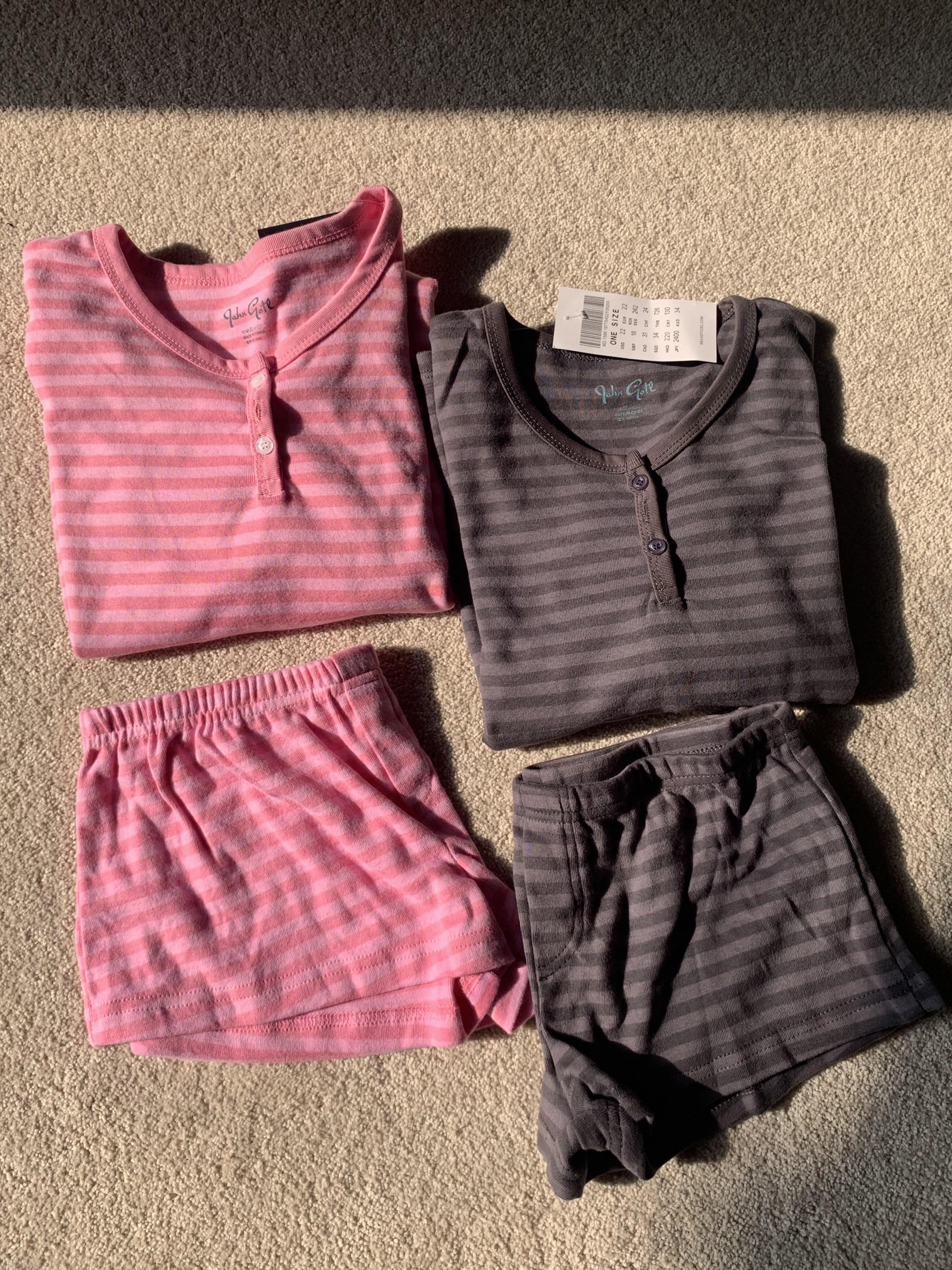 AliExpress Pink Striped Long Sleeve T-shirt Shorts Set Woman Buttons Slim Tees+Elastic Straight Short Pant Cotton Home Pajama 2 Piece Sets, view 3