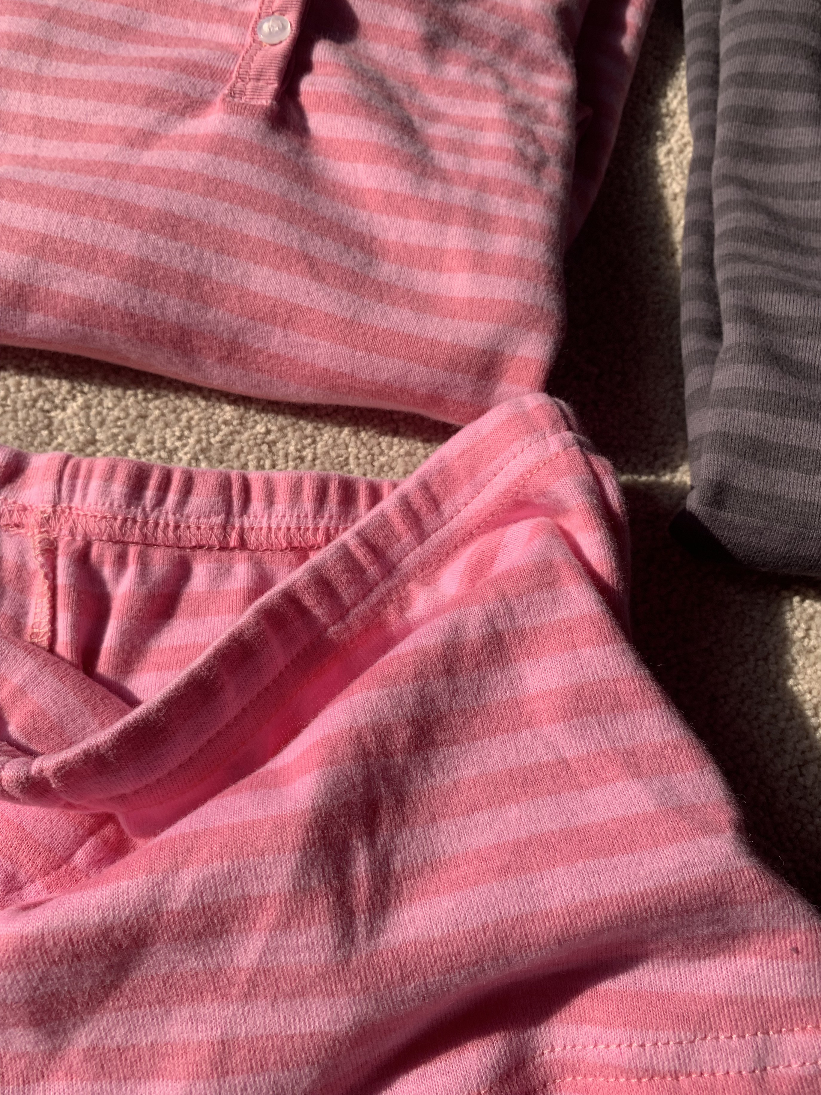 AliExpress Pink Striped Long Sleeve T-shirt Shorts Set Woman Buttons Slim Tees+Elastic Straight Short Pant Cotton Home Pajama 2 Piece Sets, view 4