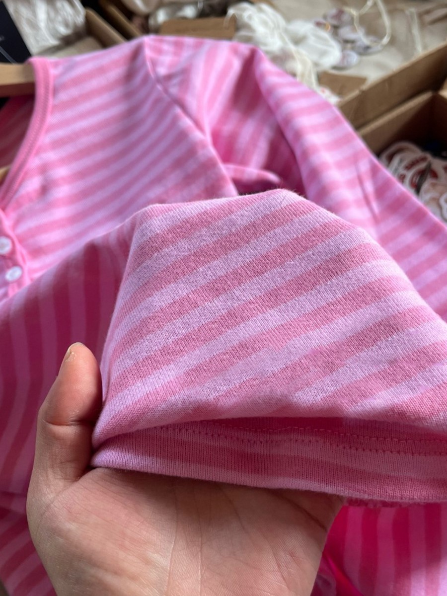 AliExpress Women's Pink Striped Slim Cotton Long-Sleeve Tee, view 6