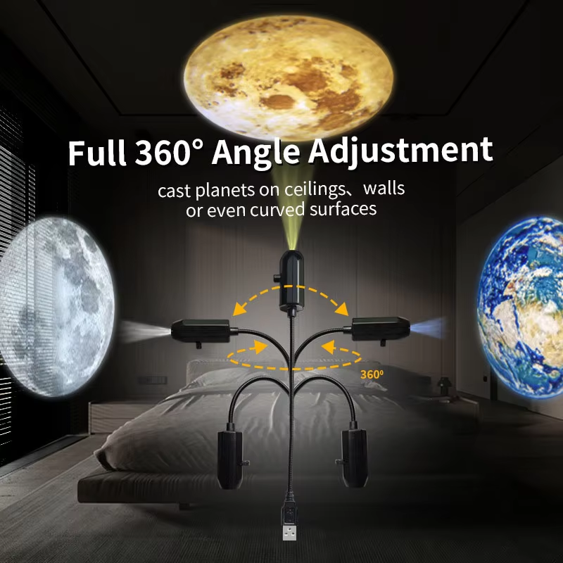 AliExpress Planet Projection Light Moon Earth Bedroom Ceiling USB Night Light Ins Background Atmosphere Light for Kids Bedroom Wall Decor, view 4