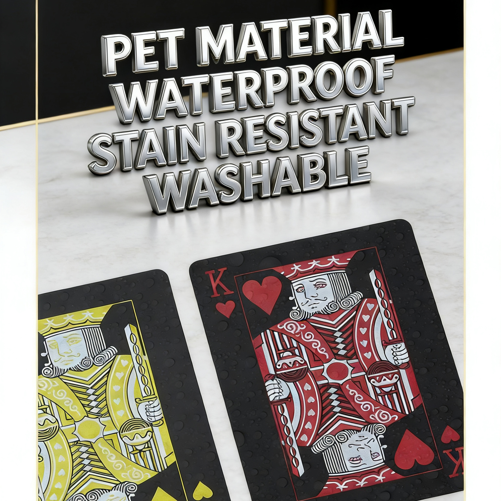 AliExpress Playing Cards Game Poker Cards Board Child Kid Toy Waterproof Plastic PVC Black Blue Red Yellow Green Deck Card High-End Classy, view 4