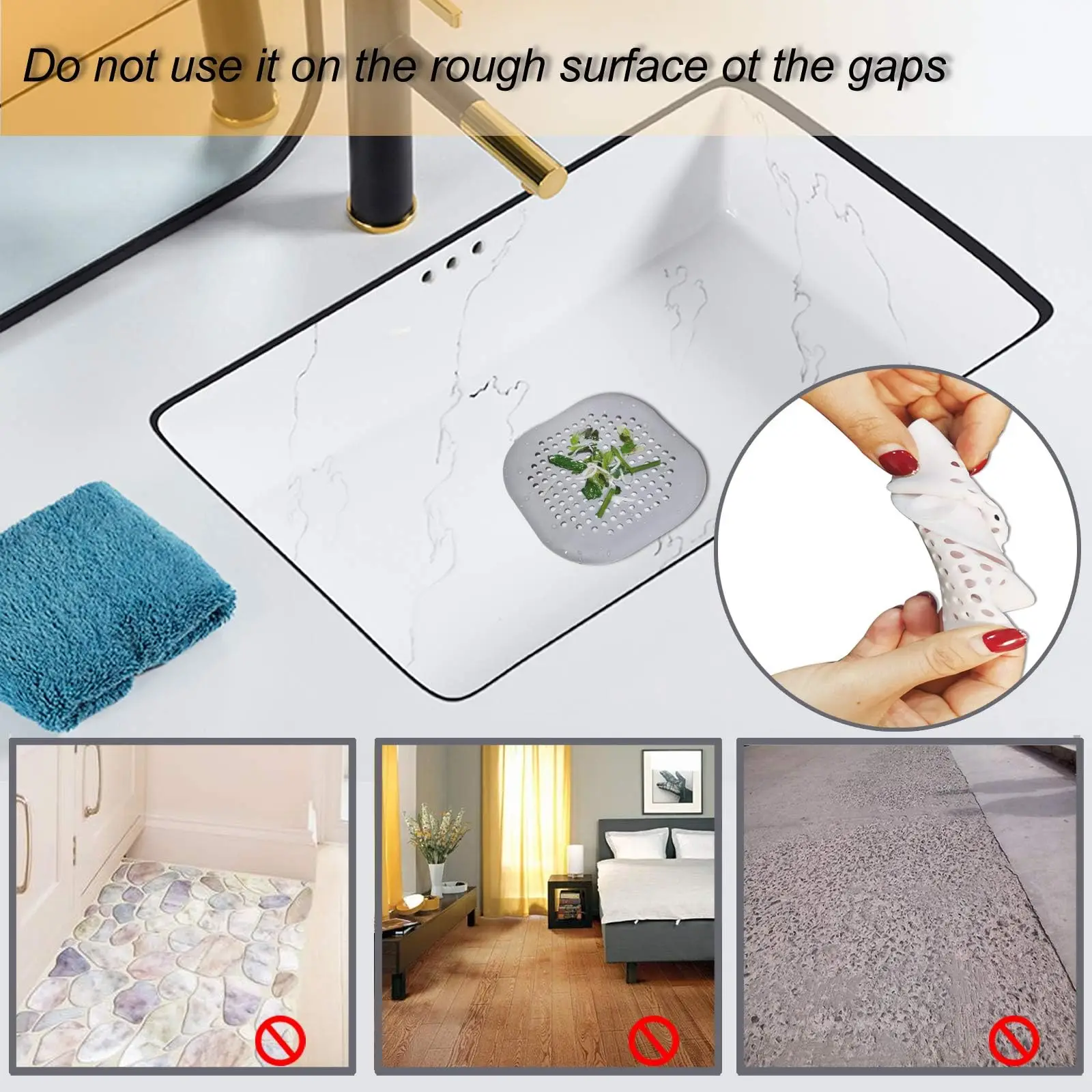 AliExpress Silicone Drain Hair Catcher and Sink Stopper, view 2