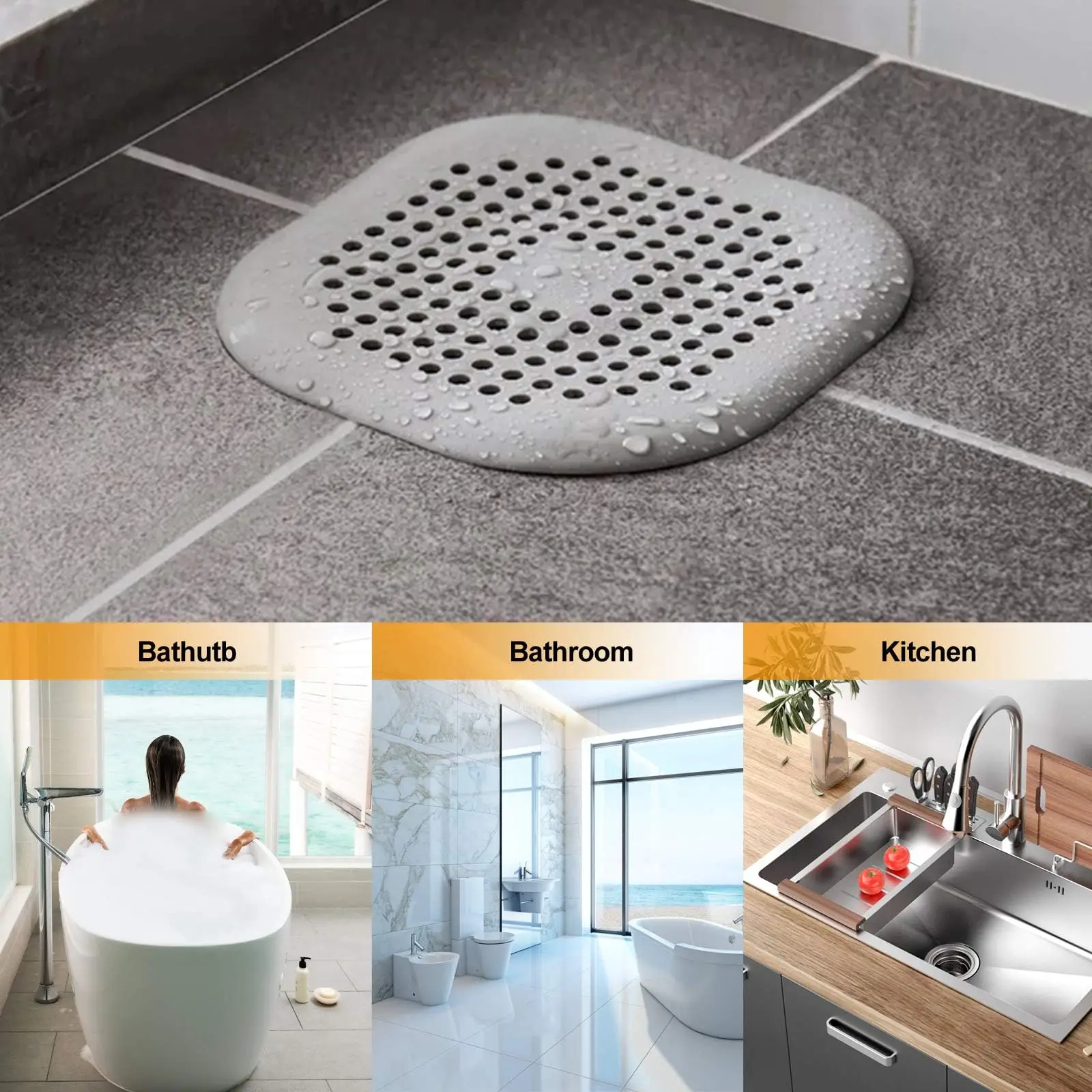 AliExpress Silicone Drain Hair Catcher and Sink Stopper, view 4