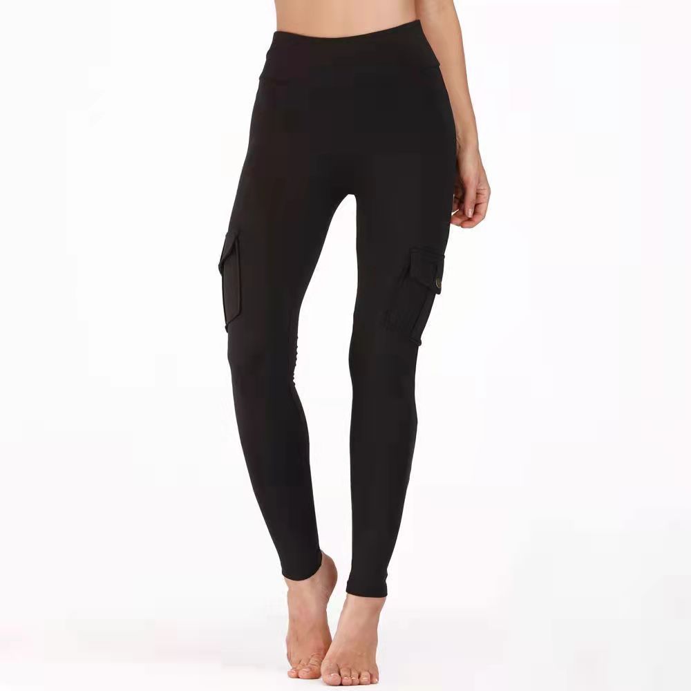 AliExpress Pockets Gym Leggings Women High Waist Fashion Fitness Pants Skinny Stretch Outdoors Comfortable Sport  Leggings, view 3