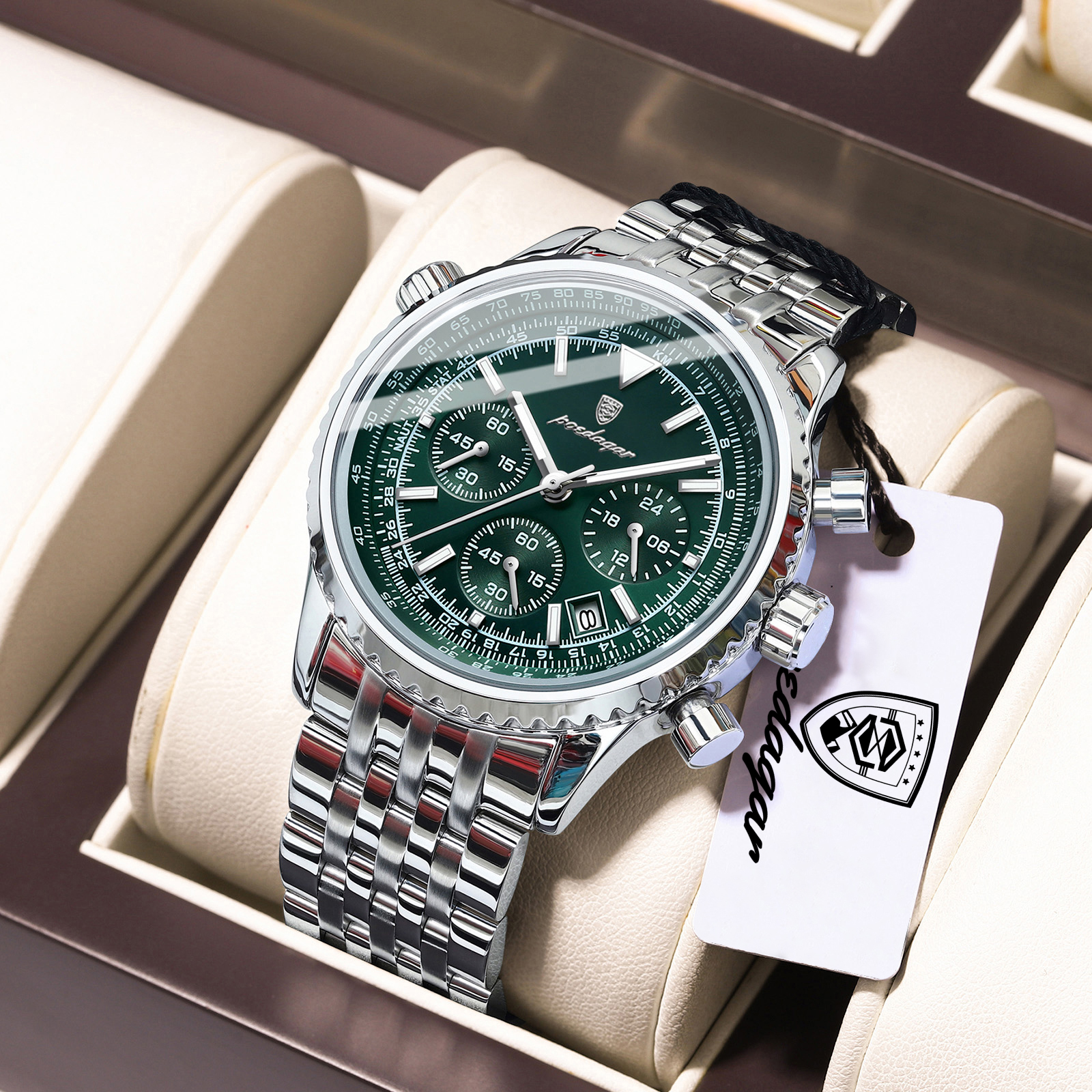 AliExpress POEDAGAR Men's Chronograph-Style Quartz Watch