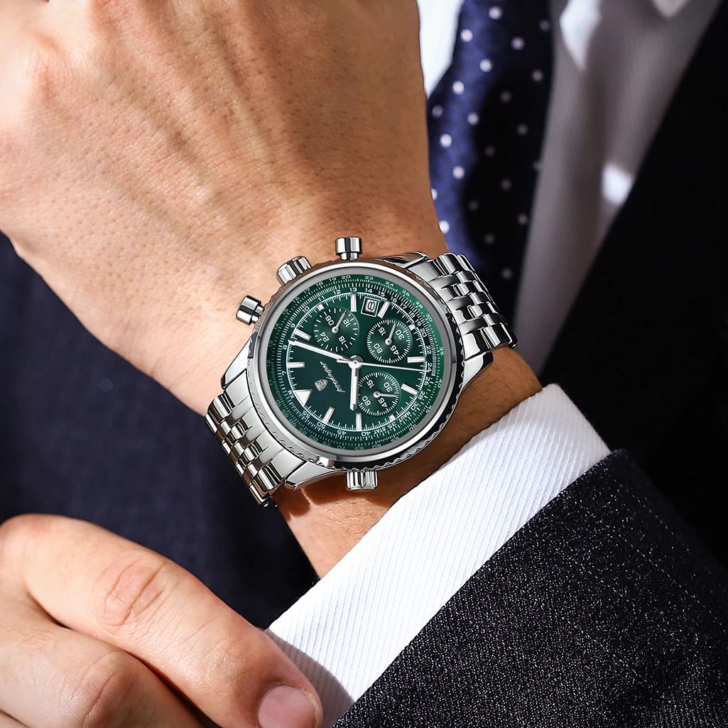 AliExpress POEDAGAR Men's Chronograph-Style Quartz Watch, view 5