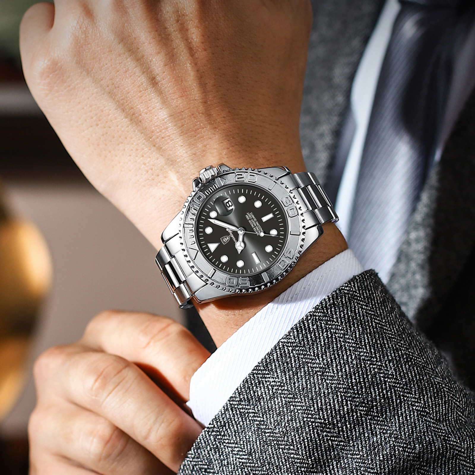 AliExpress POEDAGAR Men's Luminous Quartz Sports Watch, view 5