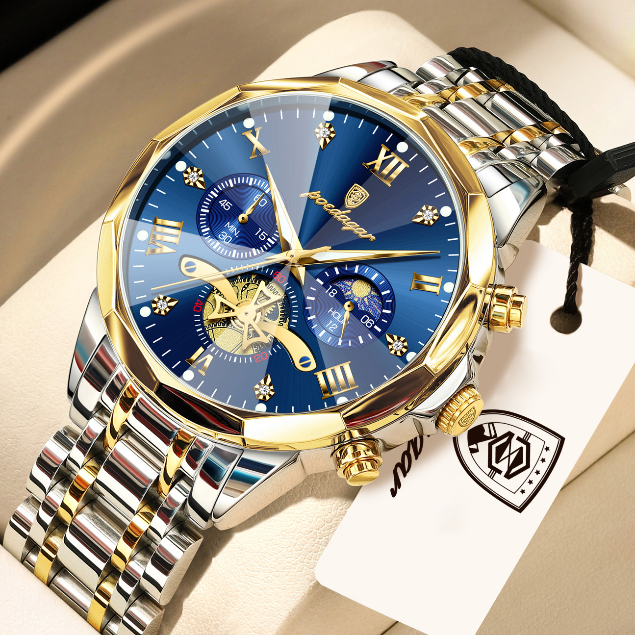 AliExpress POEDAGAR Men's Luminous Chronograph Watch