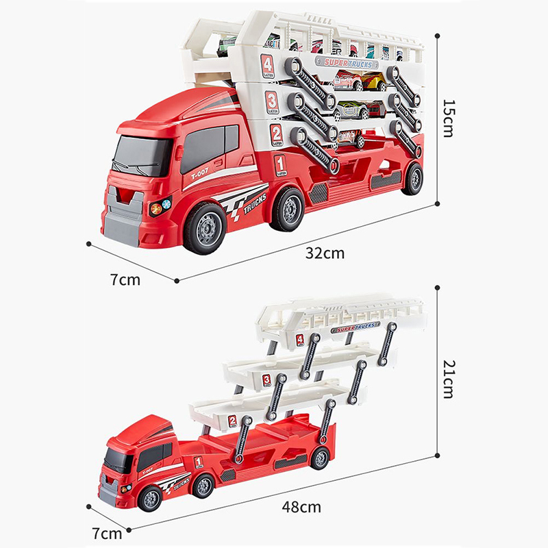 AliExpress Pop-up Container-Style Truck Engineering Vehicle, Racing Toy, Children's Toy Push-Pull Vehicle Equipped with 6 Alloy Wheels, Chi, view 5