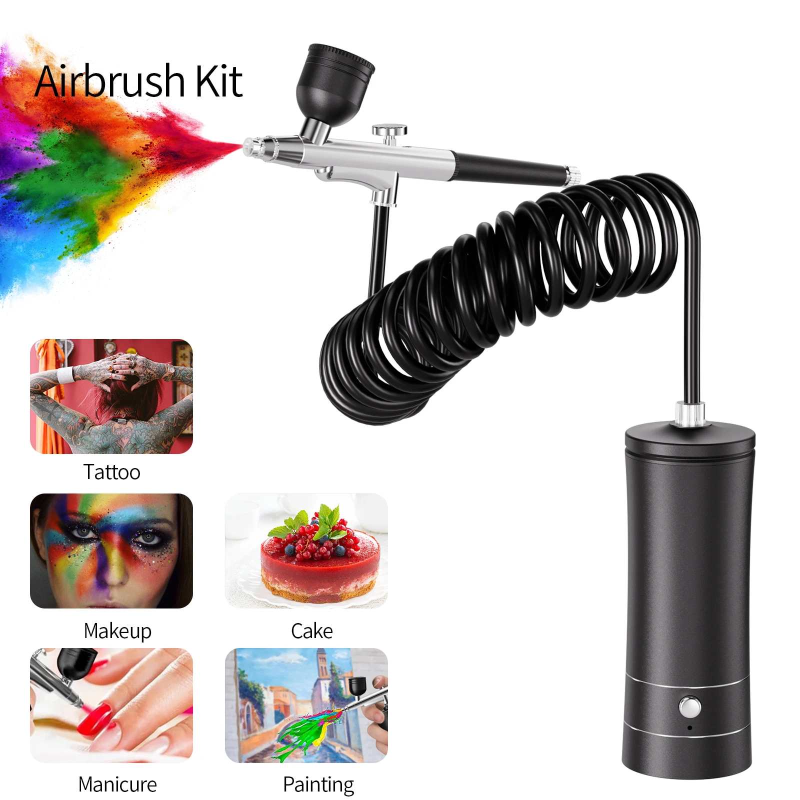 AliExpress Portable USB-Rechargeable Airbrush Compressor Set, view 2