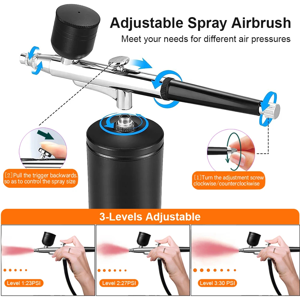 AliExpress Portable USB-Rechargeable Airbrush Compressor Set, view 3