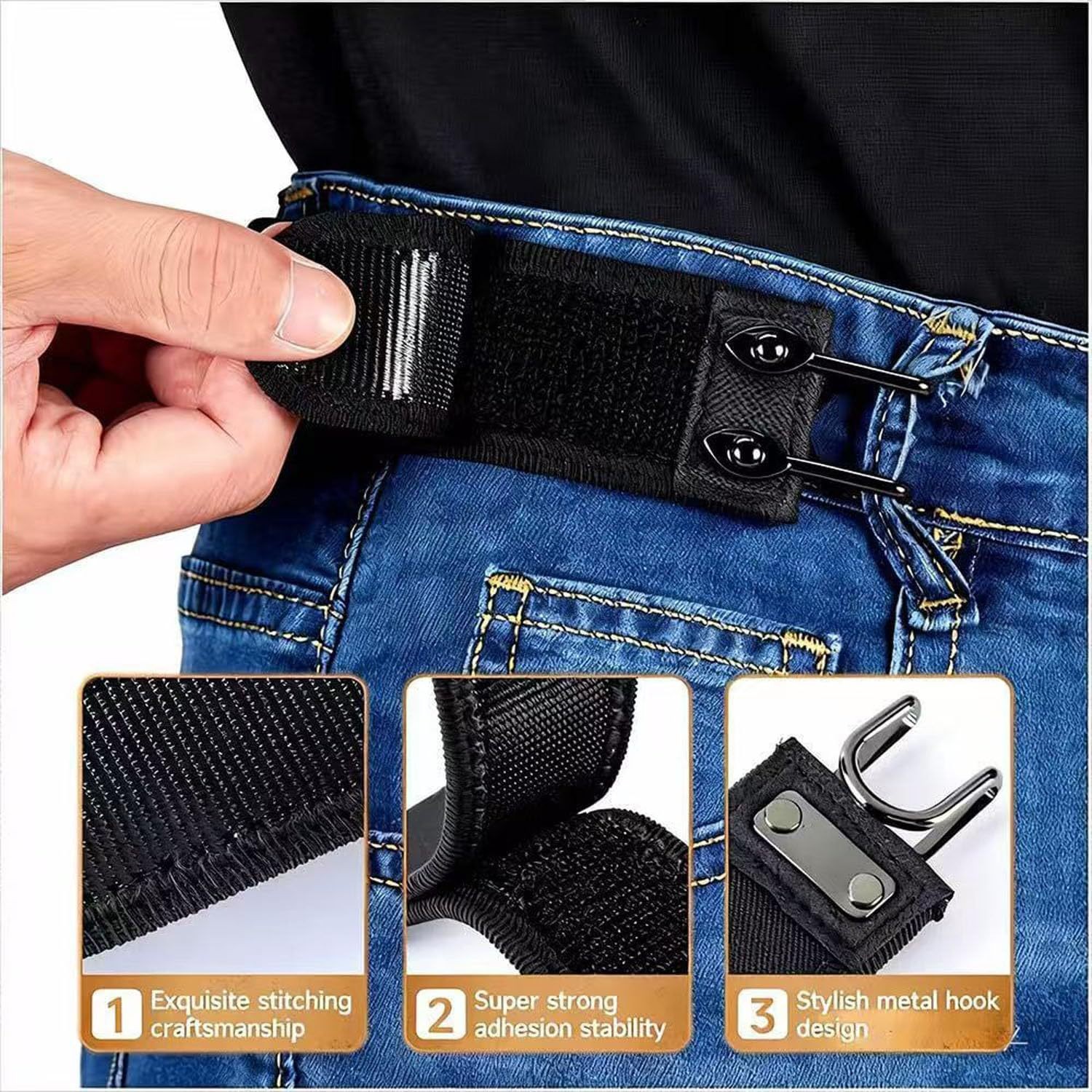 AliExpress Buckle-Free Elastic Belt with Metal Hook, view 3