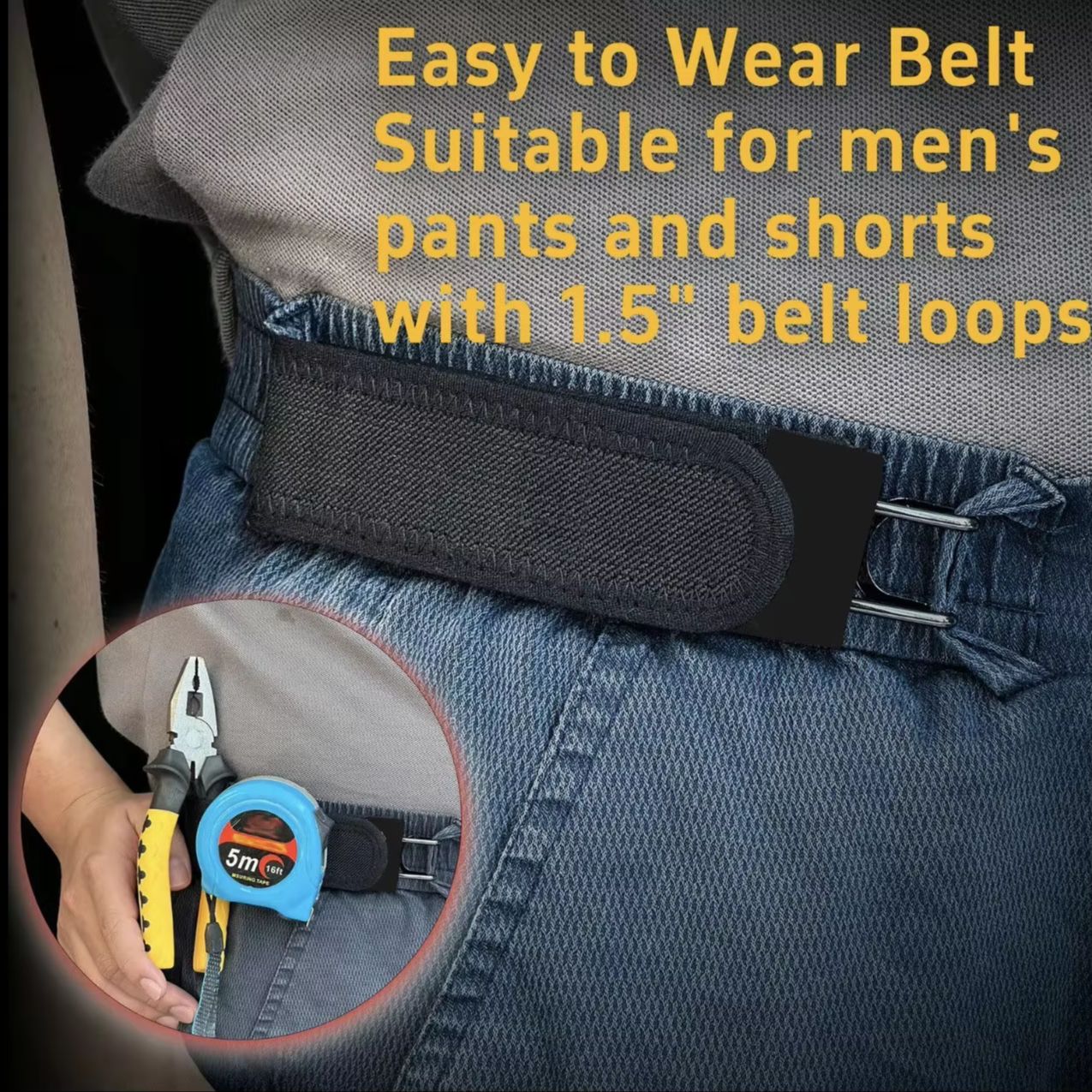 AliExpress Buckle-Free Elastic Belt with Metal Hook, view 4