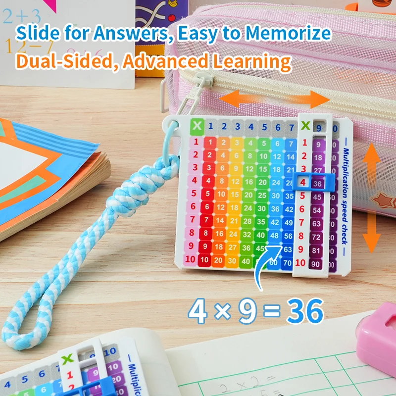 AliExpress Portable Cartoon Math Enlightenment Multiplication Table Multiplication Quick Search Card Fun Quick Search Multiplication Keycha, view 2