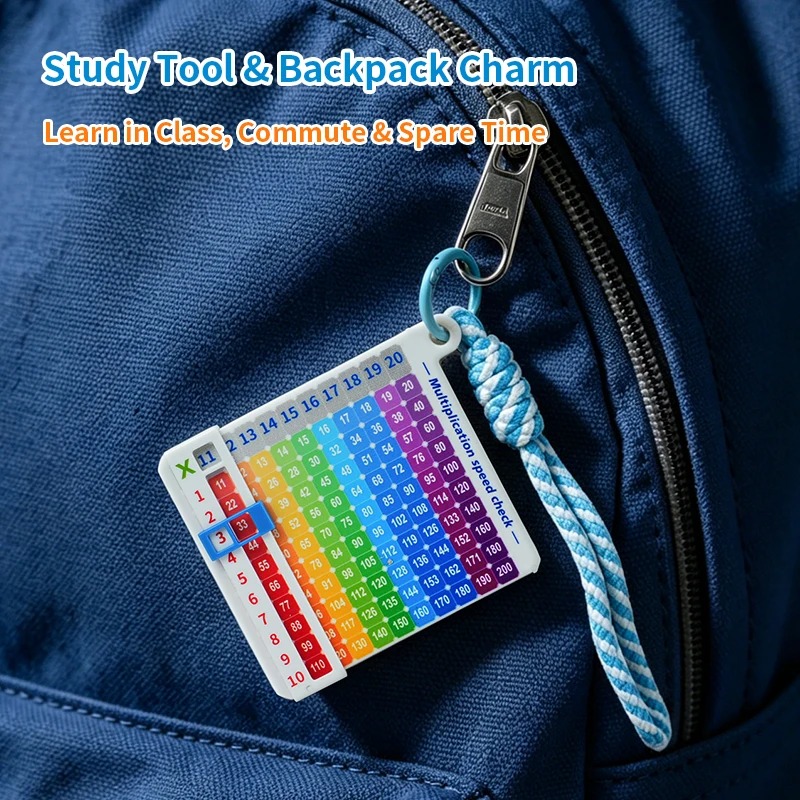AliExpress Portable Cartoon Math Enlightenment Multiplication Table Multiplication Quick Search Card Fun Quick Search Multiplication Keycha, view 3