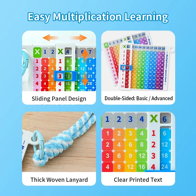 AliExpress Portable Cartoon Math Enlightenment Multiplication Table Multiplication Quick Search Card Fun Quick Search Multiplication Keycha, view 4