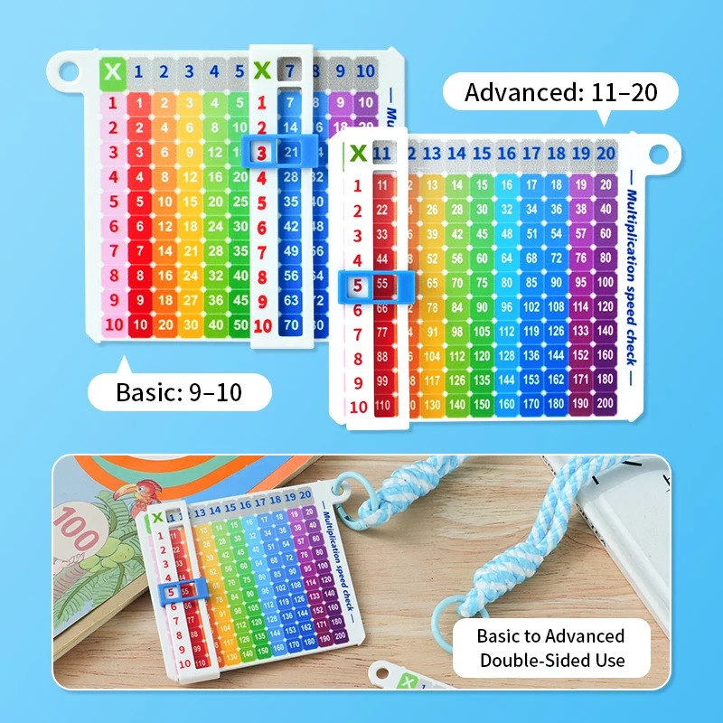 AliExpress Portable Cartoon Math Enlightenment Multiplication Table Multiplication Quick Search Card Fun Quick Search Multiplication Keycha, view 5