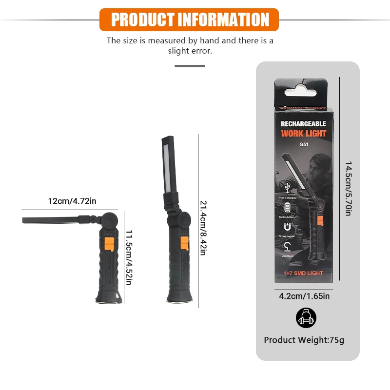 AliExpress Magnetic Rechargeable COB LED Work Light, view 2