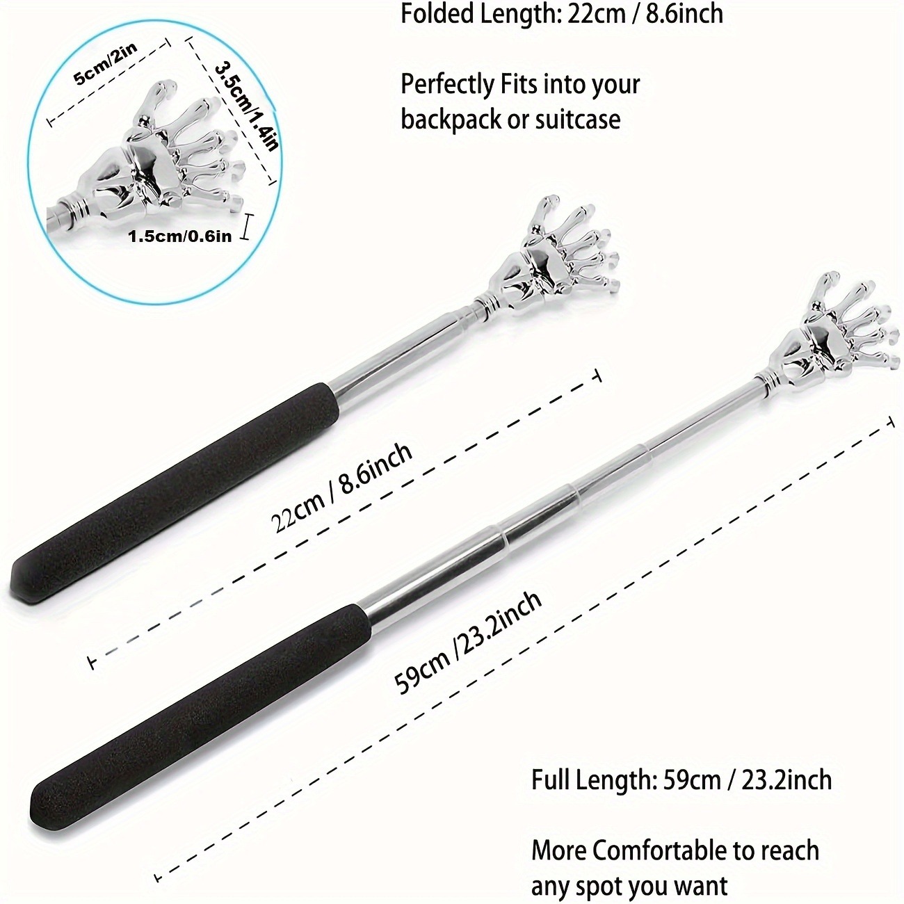 AliExpress Telescoping Stainless Steel Back Scratcher, view 2