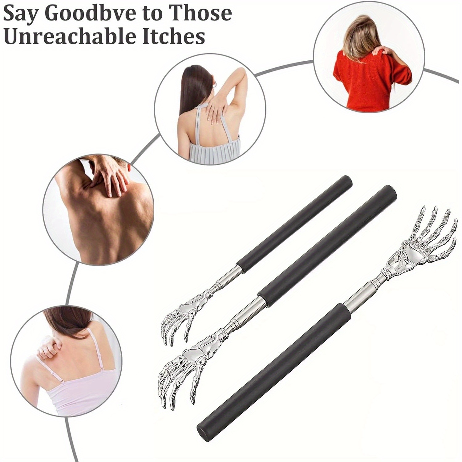 AliExpress Telescoping Stainless Steel Back Scratcher, view 3