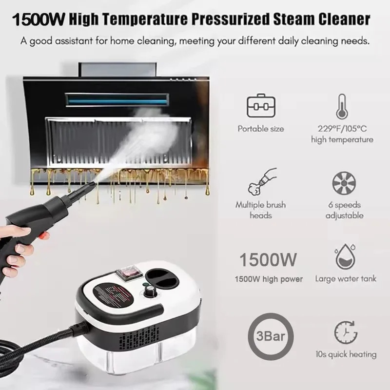 AliExpress Portable Handheld Steam Cleaner with Brush Heads, view 3