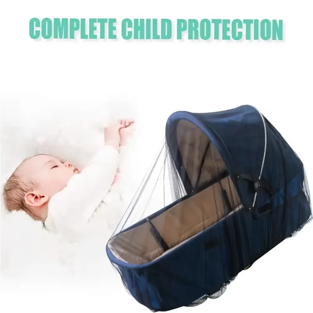 AliExpress Portable Mini Crib Mosquito Net with Elastic Edge Fine Mesh Washable Bug Net Cover for Stroller And Bassinet