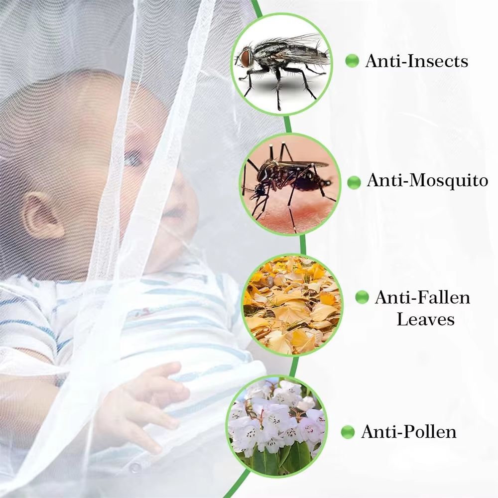AliExpress Portable Mini Crib Mosquito Net with Elastic Edge Fine Mesh Washable Bug Net Cover for Stroller And Bassinet, view 2