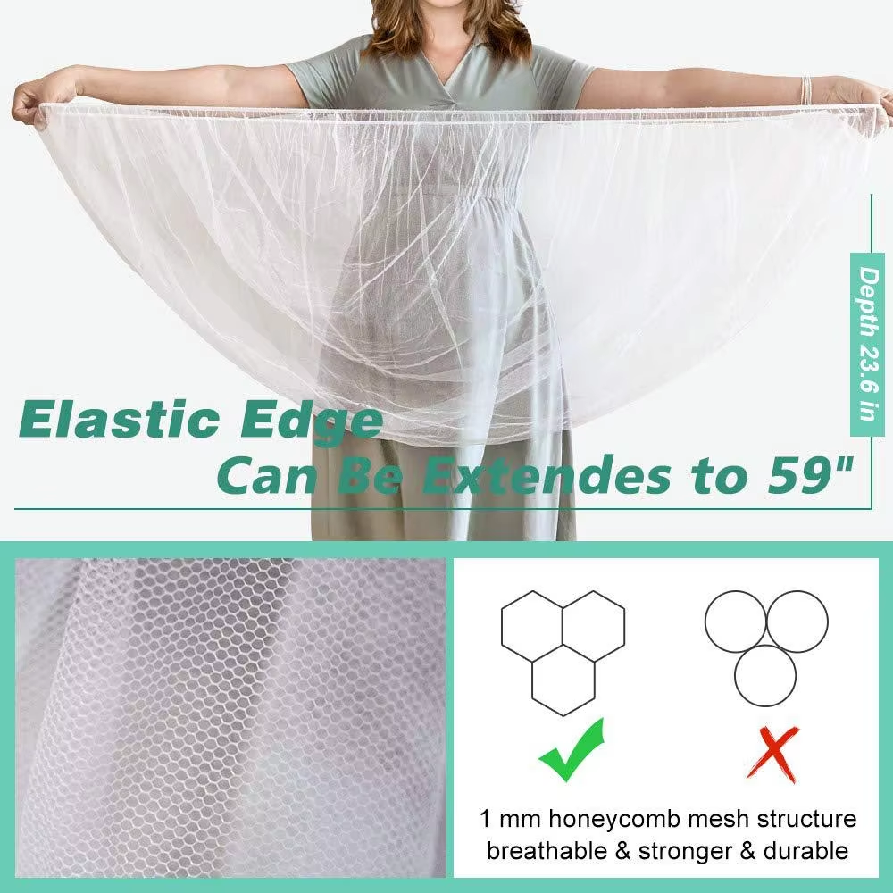AliExpress Portable Mini Crib Mosquito Net with Elastic Edge Fine Mesh Washable Bug Net Cover for Stroller And Bassinet, view 3