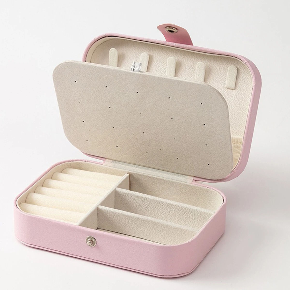 AliExpress Mini PU Leather Velvet-Lined Travel Jewelry Box, view 3