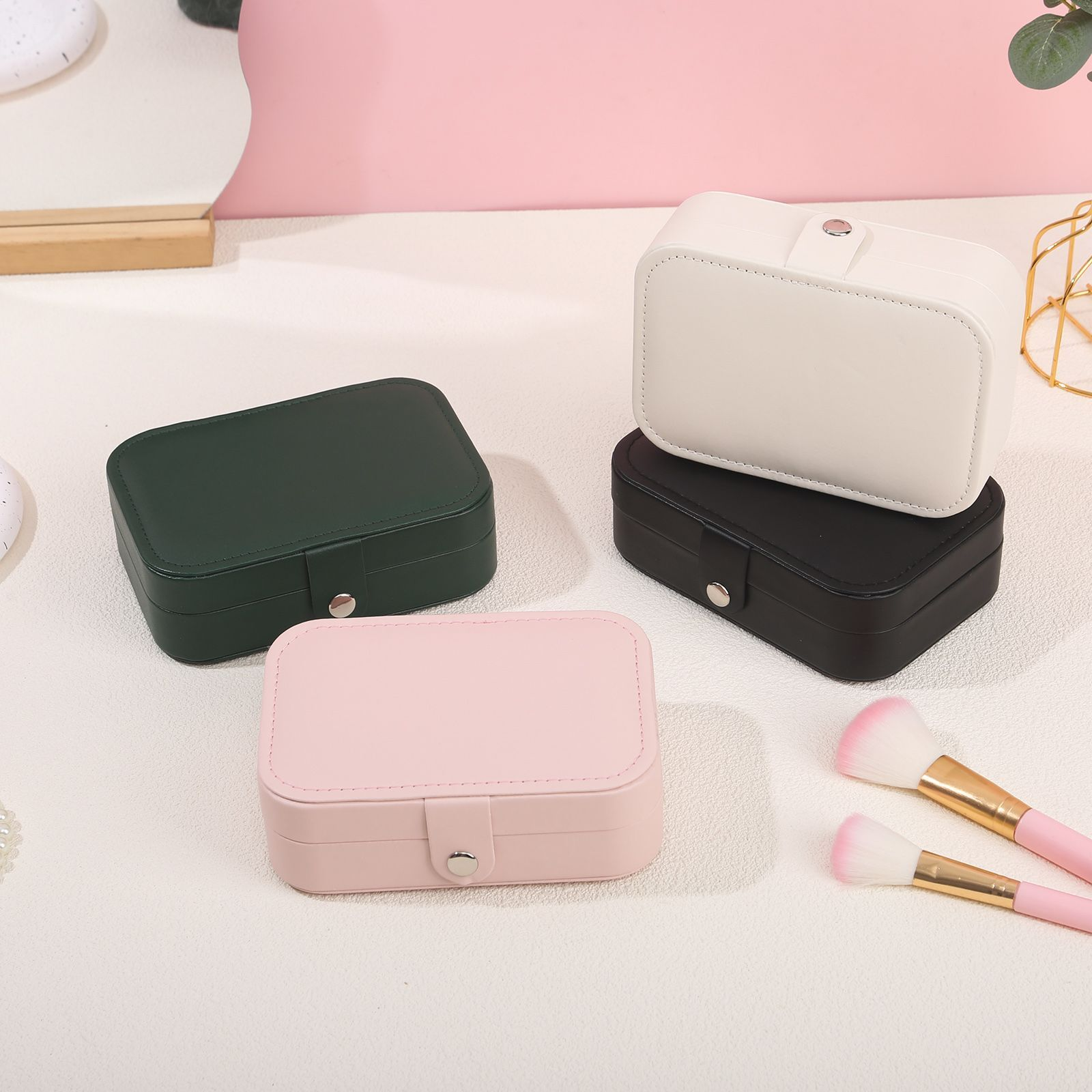 AliExpress Mini PU Leather Velvet-Lined Travel Jewelry Box, view 6