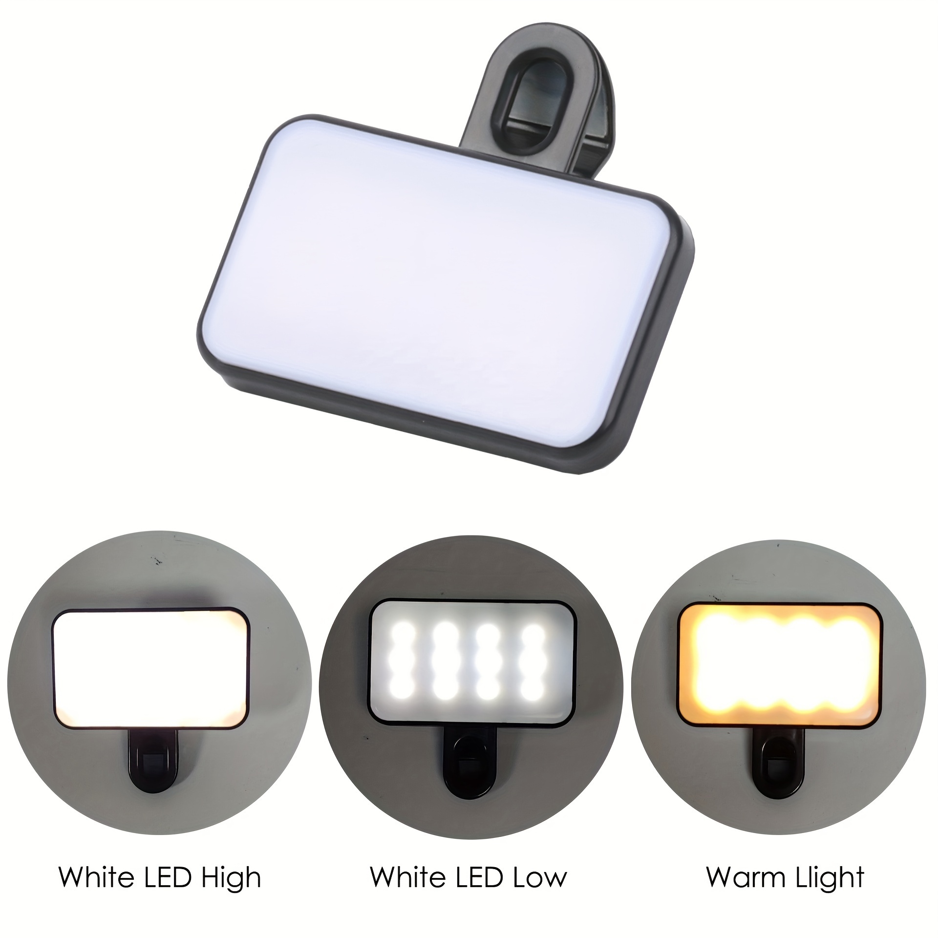 AliExpress Portable Mini Selfie Fill Light Rechargeable 3 Modes Adjustable Brightness Clip On For Mobile Phone Computer Fill Light, view 2
