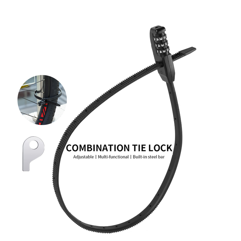 AliExpress Portable Multi-Purpose Zip-Tie Password Locks Motorcycle Helmet Lock Mountain Bike Cable Ties Locks Bicycle Lock, view 2