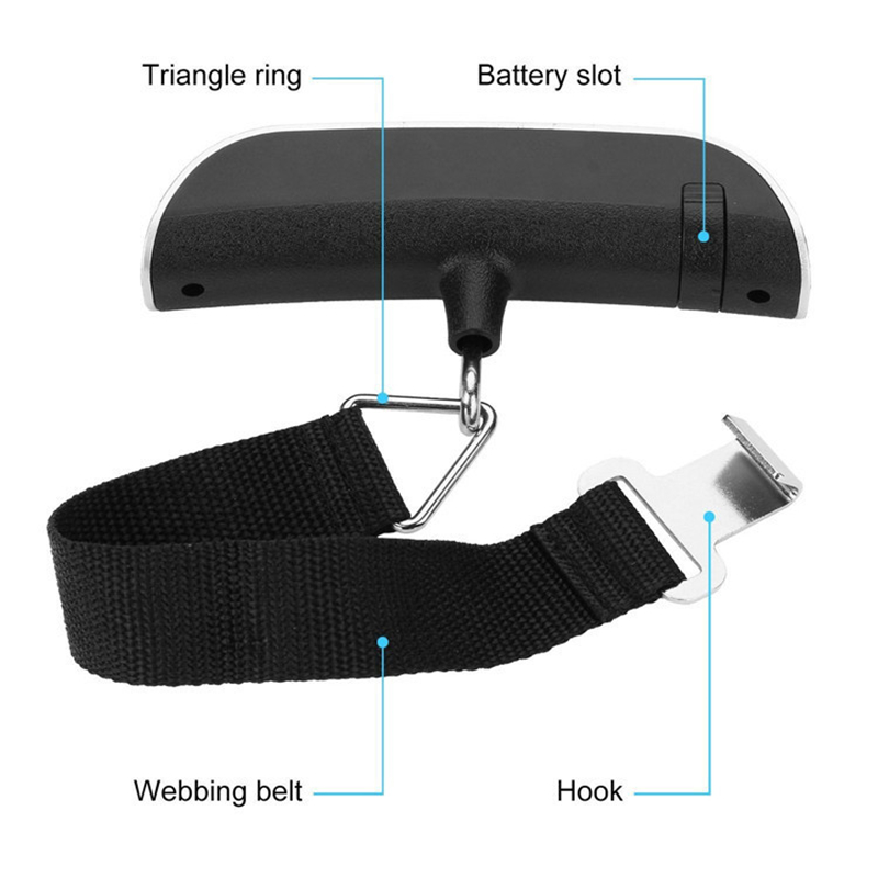 AliExpress Portable Scale Digital LCD Display 110lb/50kg Electronic Luggage Hanging Suitcase Travel Weighs Baggage Bag Weight Balance Tools, view 4