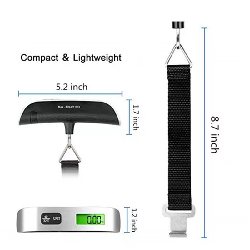 AliExpress Portable Scale Digital LCD Display 110lb/50kg Electronic Luggage Hanging Suitcase Travel Weighs Baggage Bag Weight Balance Tools, view 5