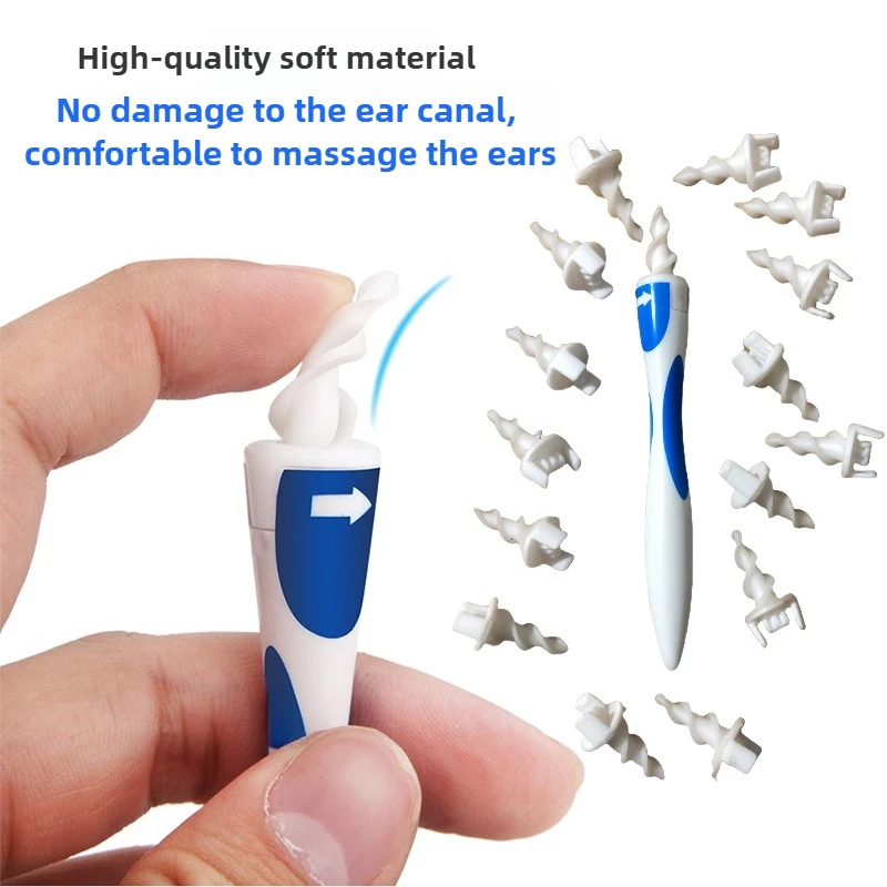 AliExpress Portable Spiral Ear Wax Remover Tool Ear Cleaner with Soft Silicone 16 Replacement Tips Simply To Grab Extract Earwax, view 4