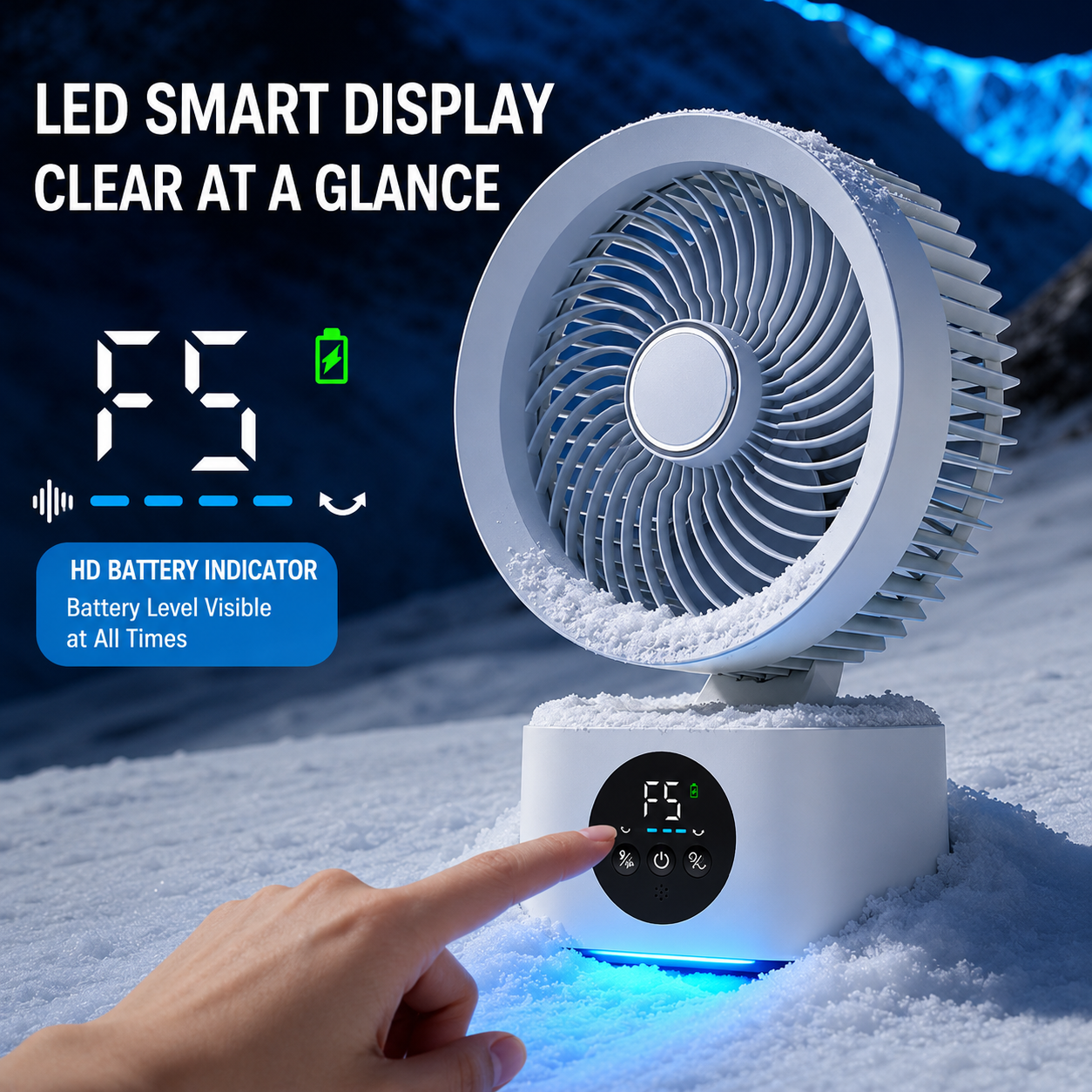 AliExpress Portable Wall-Hanging Fan With Remote Control Smart Voice Rechargeable USB Household Electric Folding Fan Nightlight Air Cooler, view 4