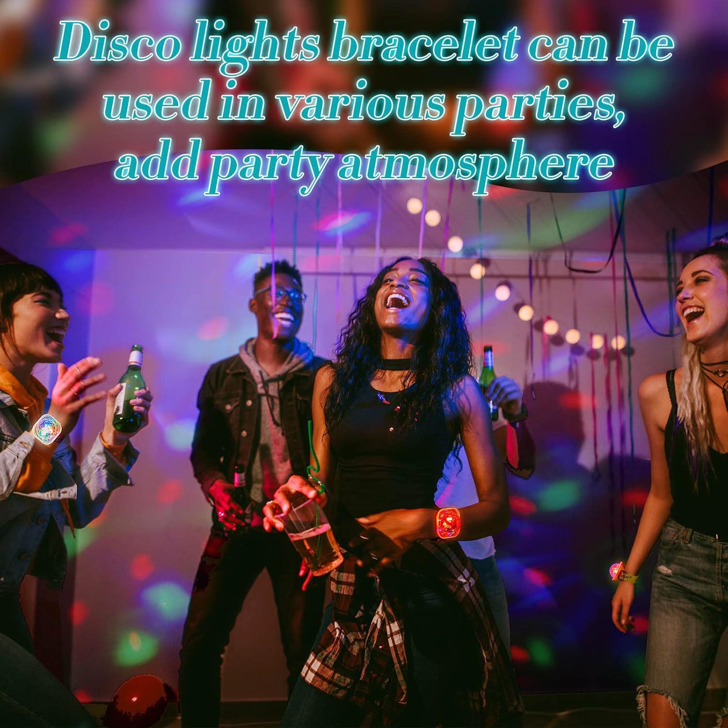 AliExpress Portable Wearable Wrist Ambient Lamp Stage Light Disco Rechargeable LED Colorful Sound Control Lamp for Disco KTV Home Party Bar, view 3
