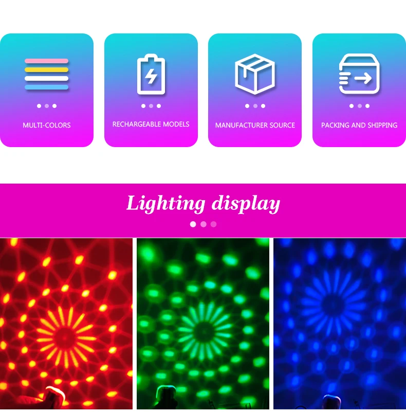 AliExpress Portable Wearable Wrist Ambient Lamp Stage Light Disco Rechargeable LED Colorful Sound Control Lamp for Disco KTV Home Party Bar, view 4