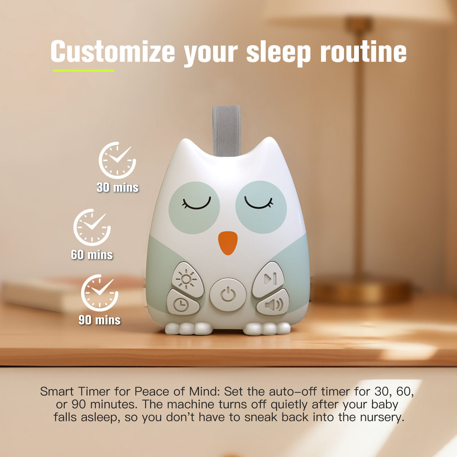 AliExpress Portable White Noise Sound Machine for Baby 30 Soothing Sounds Crying Sensor for Infants with Night Light Timer Rechargeable, view 5