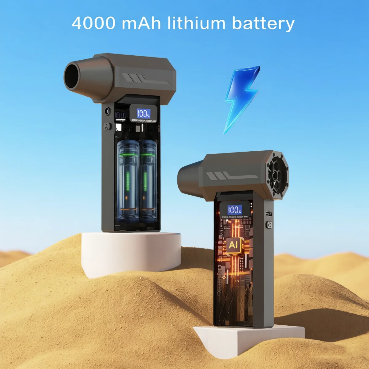 AliExpress Powerful Air Blower 110000Rpm 4 Gear Adjustable Turbo Jet Blower With Led Light Battery Display Cordless Compressed Air Duster, view 5